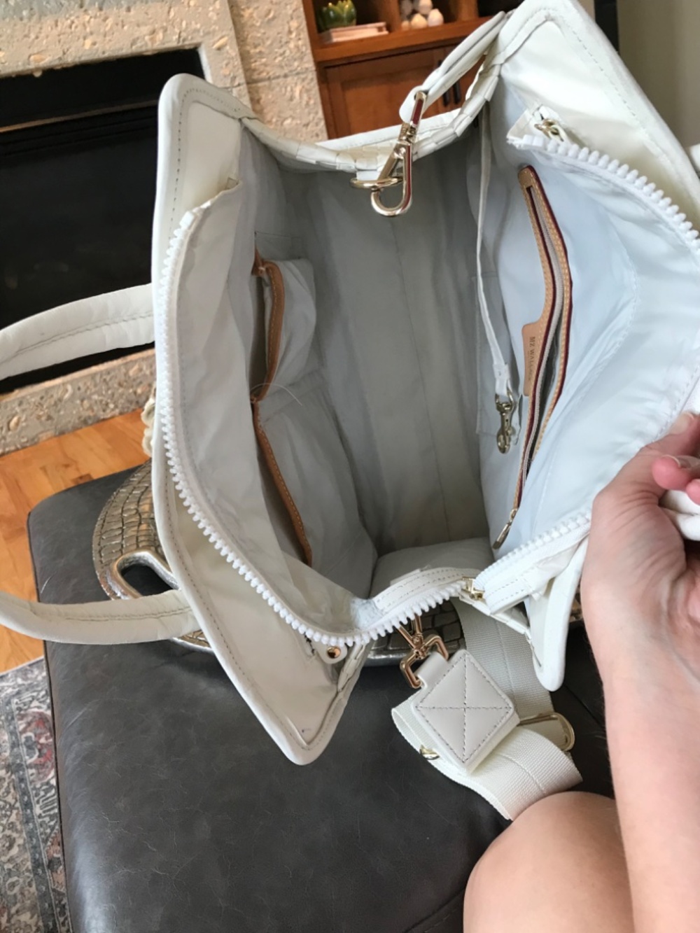 MZ WALLACE CREAM MEDIUM BOX TOTE - Picture 12 of 16